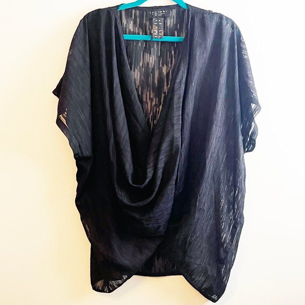 Laundry by Shelli Segal Black Sheer Swimsuit coverup - One Size